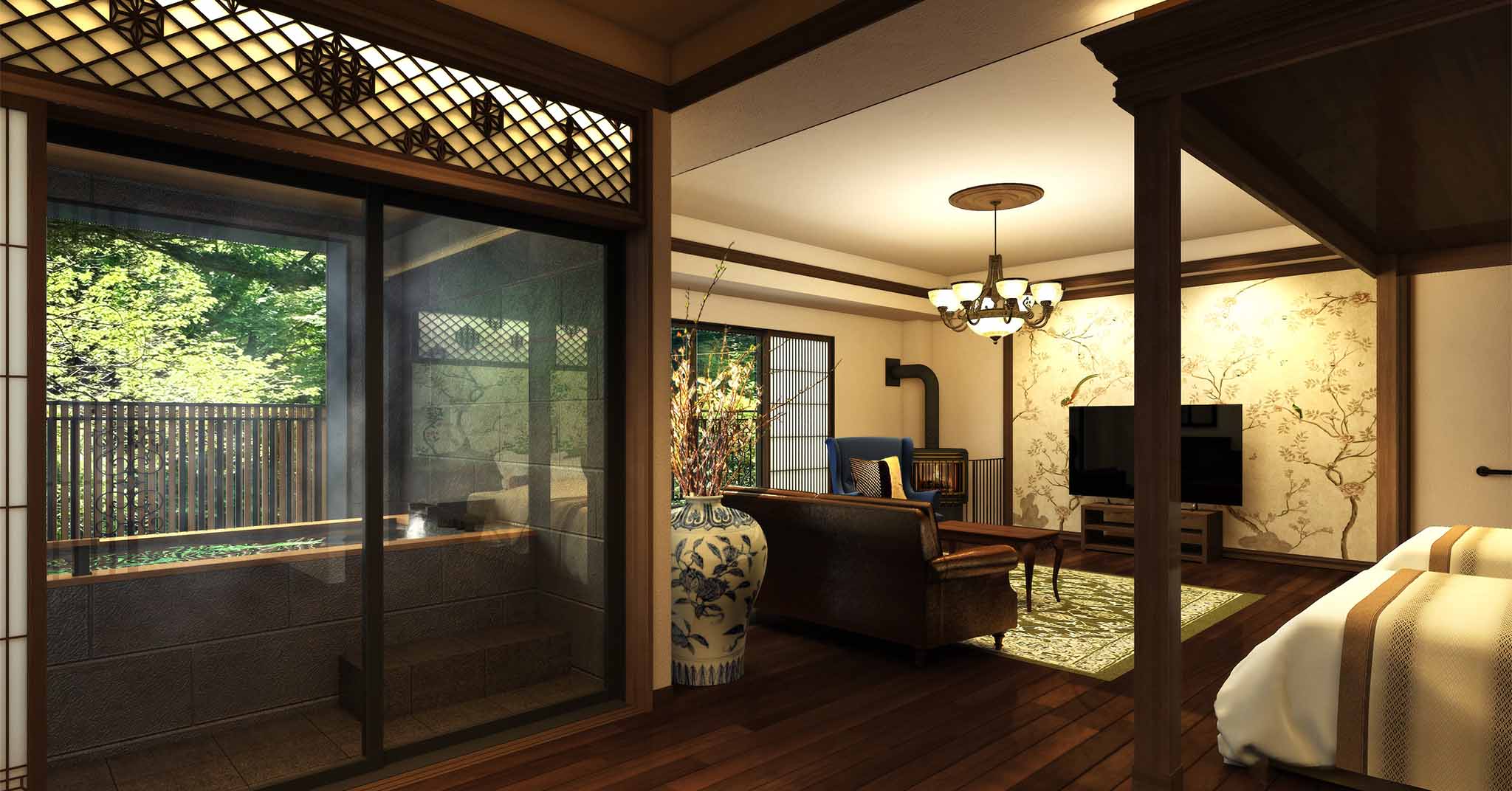 Tateshina Club Rooms with a private open-air hot spring