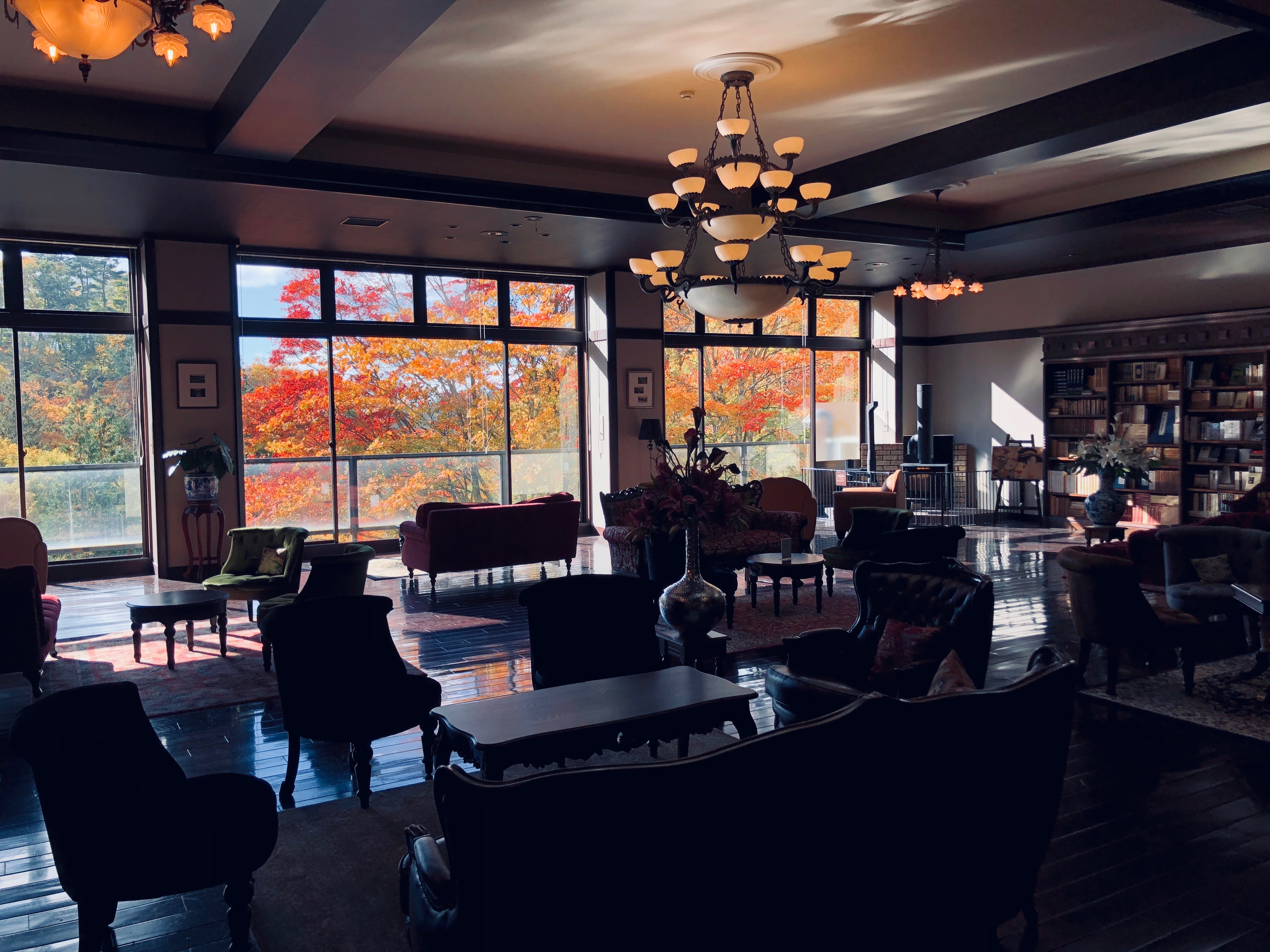 サムネイル_蔵書Lounge&Barからの紅葉が見頃です